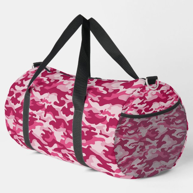 Pink Camo Camouflage Duffle Bag (Right Corner)