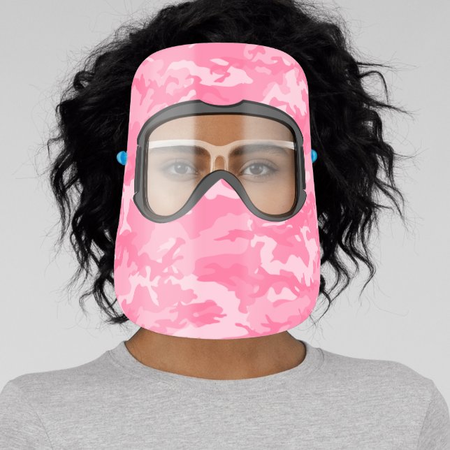 Pink Camo Camouflage Face Shield (Insitu)