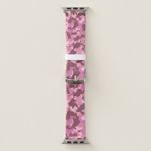 Pink Camo Camouflage Fun Glitter Apple Watch Band