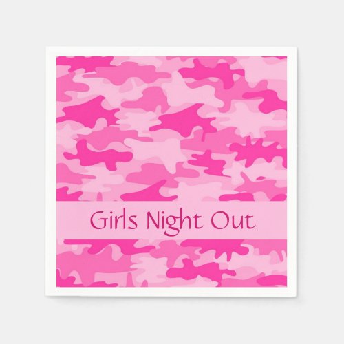 Pink Camo Camouflage Girls Night Out Party Napkins