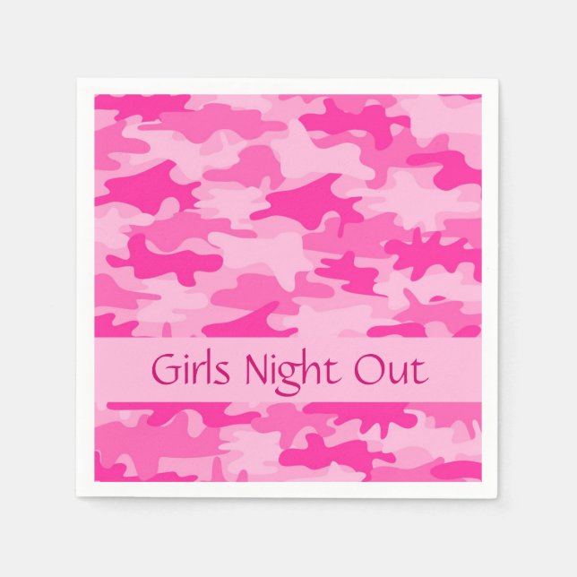Pink Camo Camouflage Girls Night Out Party Napkins (Front)