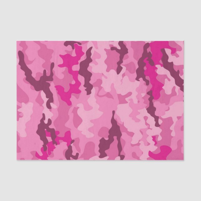 Pink camo Camouflage Girly Feminine trendy Tissue Paper (Front)