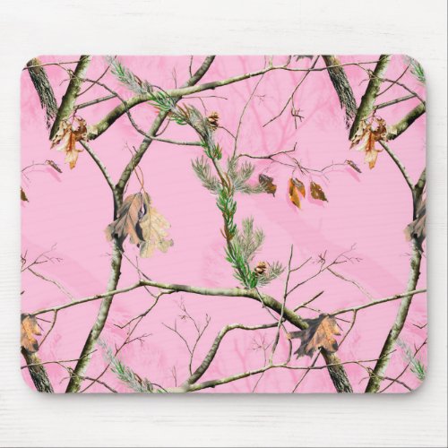 Pink Camo Camouflage Hunting Girl Real Mouse Pad