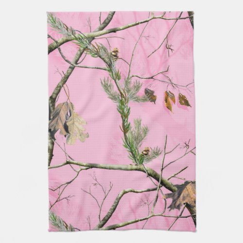 Pink Camo Camouflage Hunting Kitchen Dish Towel