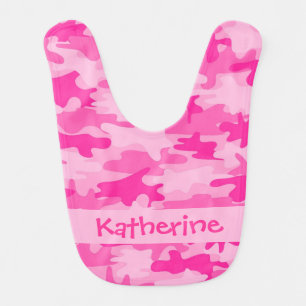 Pink Camo Camouflage Name Personalized Bib