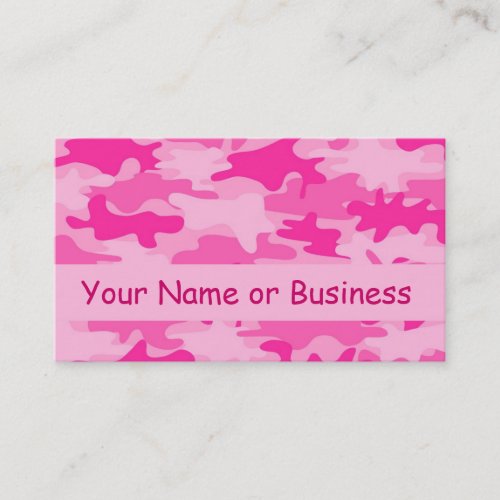 Pink Camo Camouflage Name Personalized Business Card