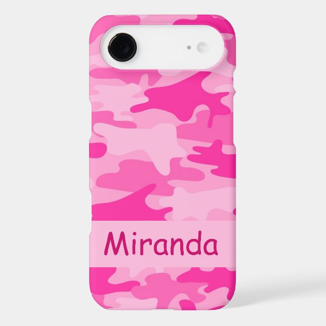 Pink Camo Camouflage Name Personalized Case-Mate iPhone Case (Back)