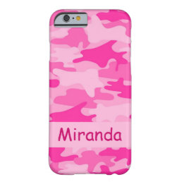 Pink Camo Camouflage Name Personalized Barely There iPhone 6 Case