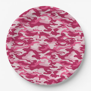 Pink Camo Camouflage Paper Plates