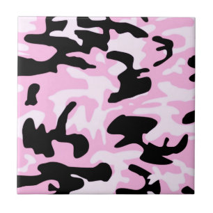 Pink Camo Camouflage Pattern Ceramic Tile
