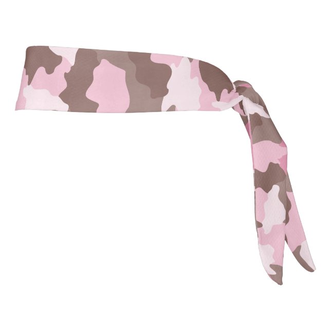 Pink Camo Camouflage Pattern Girly Tie Headband (Rotate 90)