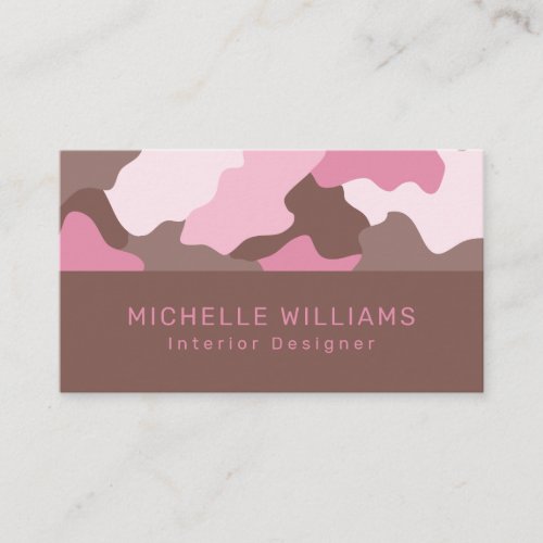 Pink Camo Camouflage Pattern Modern Professional Business Card