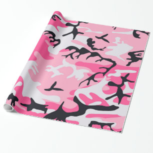 Pink Camo Camouflage Pattern Wrapping Paper