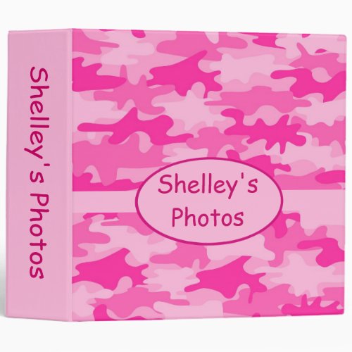 Pink Camo Camouflage Personalized Album Notebook Binder
