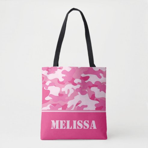 pink camo tote bag