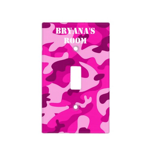 PINK Camo Camouflage Room Light Switch Cover