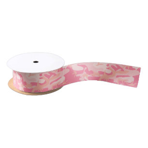 Pink Camo Camouflage Satin Ribbon