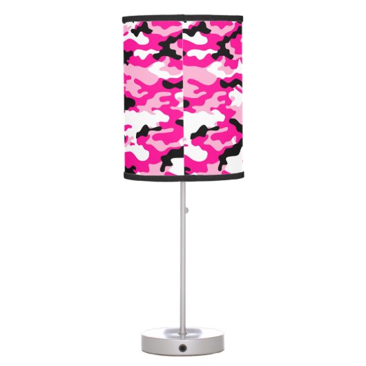 Pink CAMO Camouflage Table Lamp (Back)