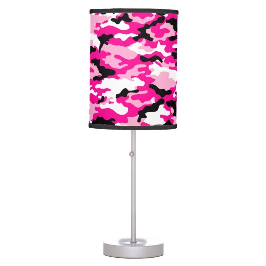 Pink CAMO Camouflage Table Lamp (Front)