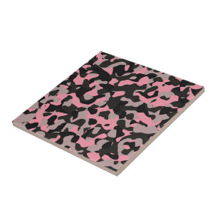 Pink Camo Ceramic Tile