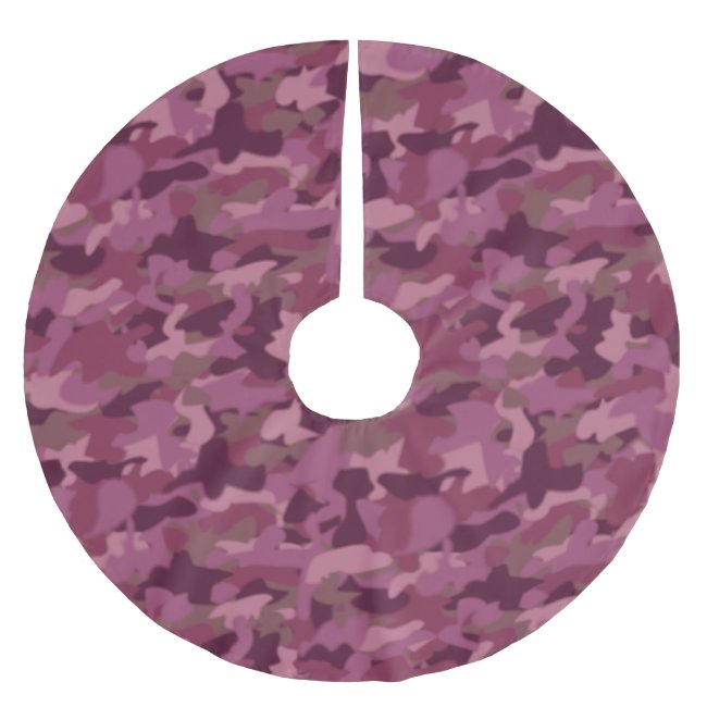 Pink Camo Christmas Tree Skirt Camouflage Military