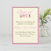 Pink Camo Class of 2014 Graduation Invitation (Standing Front)