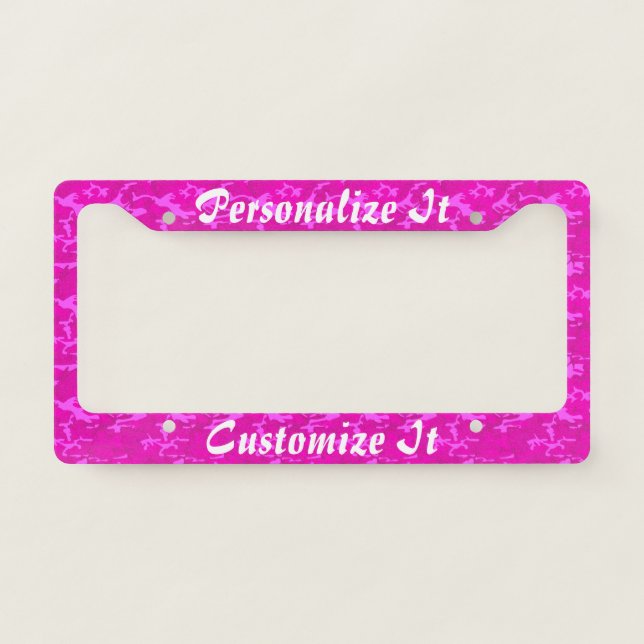 Pink Camo - Customizable License Plate Frame (Front)