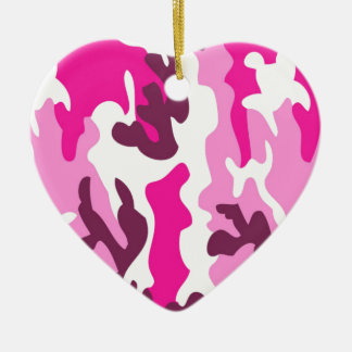 Pink Camo Design Ceramic Ornament