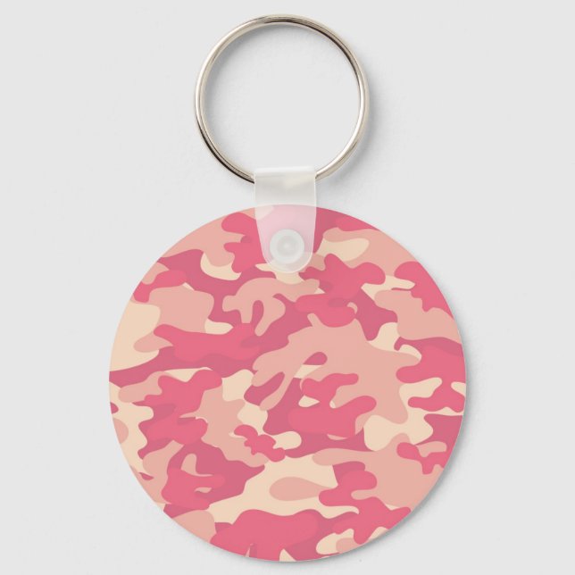 Pink Camo Design Keychain (Front)