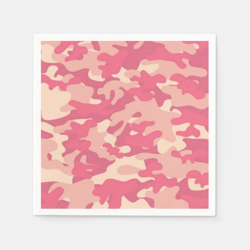 Pink Camo Design Paper Napkins
