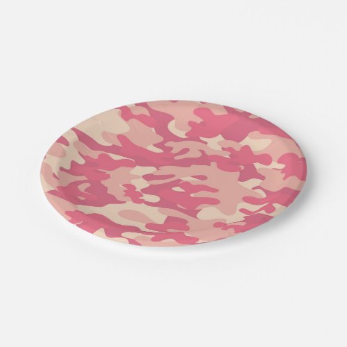 Pink Camo Design Paper Plates