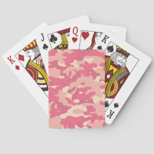 Pink Camo Design Poker Cards