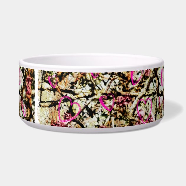 Pink camo 2024 dog bowl