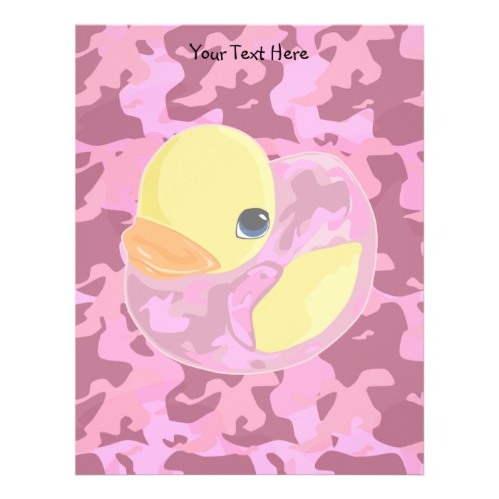 Pink Camo Ducky Custom Letterhead
