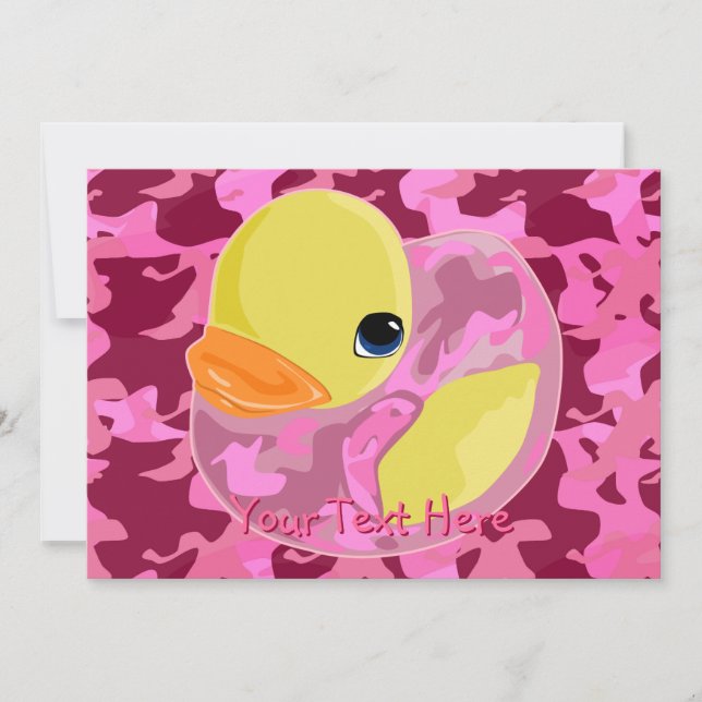 Pink Camo Ducky Invitation (Front)