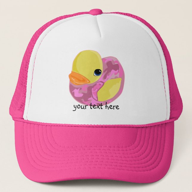Pink Camo Ducky Trucker Hat (Front)