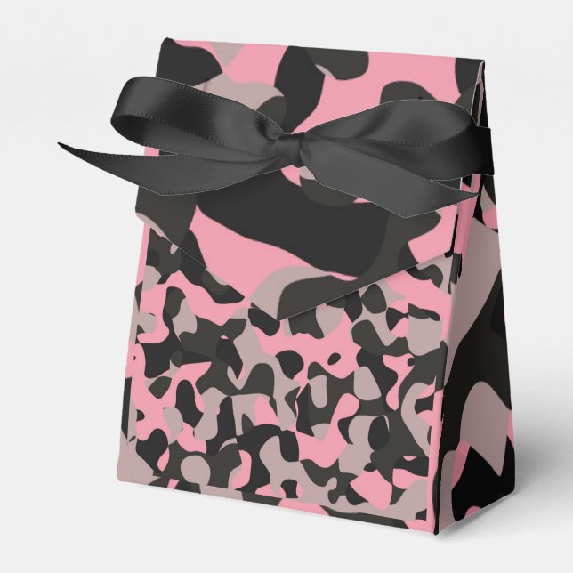 Pink Camo  Favor Boxes (Front Side)