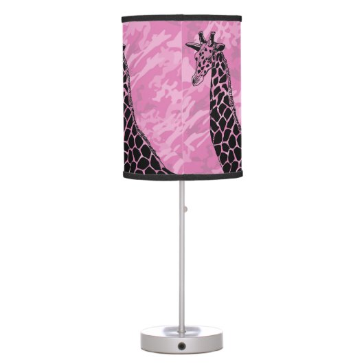Pink Camo Giraffe II - Table Lamp (Back)