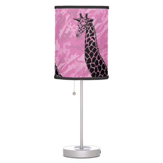 Pink Camo Giraffe II - Table Lamp (Right)