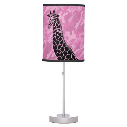Pink Camo Giraffe II _ Table Lamp
