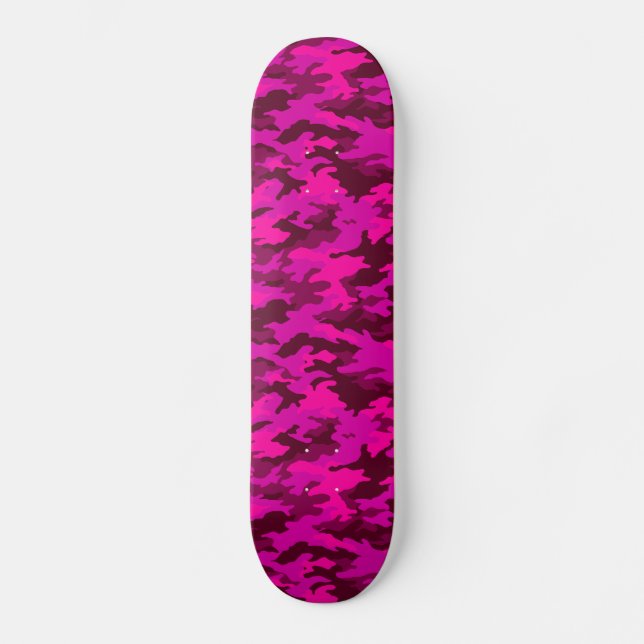 Pink Camo Girls Skateboard (Front)