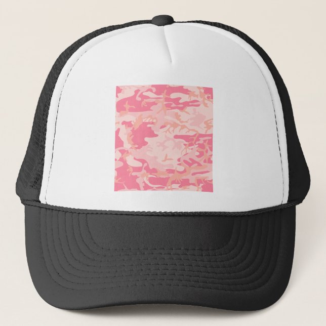 Pink Camo - Girly Camo Trucker Hat (Front)