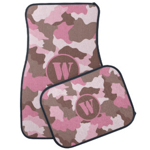 Pink Camo Girly Camouflage Monogram Initial Car Floor Mat Zazzle Com