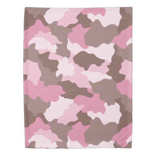 Pink Camo Girly Camouflage Pattern Duvet Cover