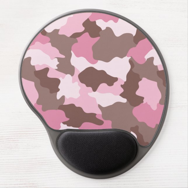 Pink Camo Girly Camouflage Pattern Gel Mouse Pad (Front)