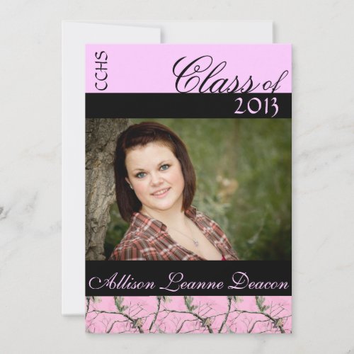Pink Camo graduation announcement