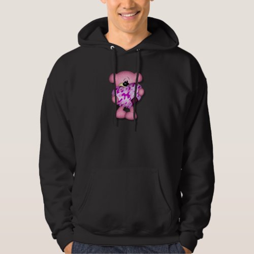 pink camo heart bear hoodie