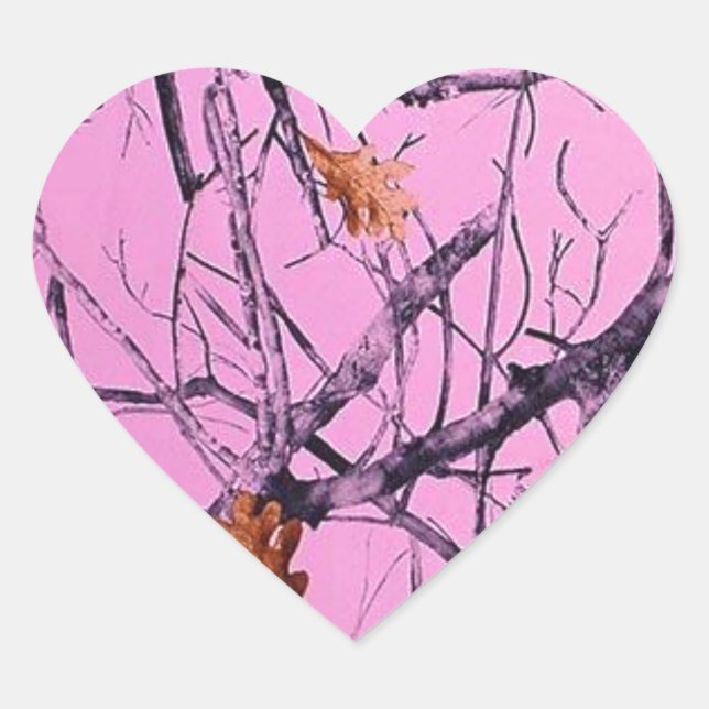 Pink Camo Heart Sticker (Front)