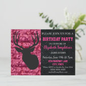 Pink Camo Hunting Sweet Sixteen Birthday Invitation (Standing Front)