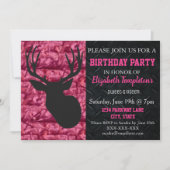 Pink Camo Hunting Sweet Sixteen Birthday Invitation (Front)
